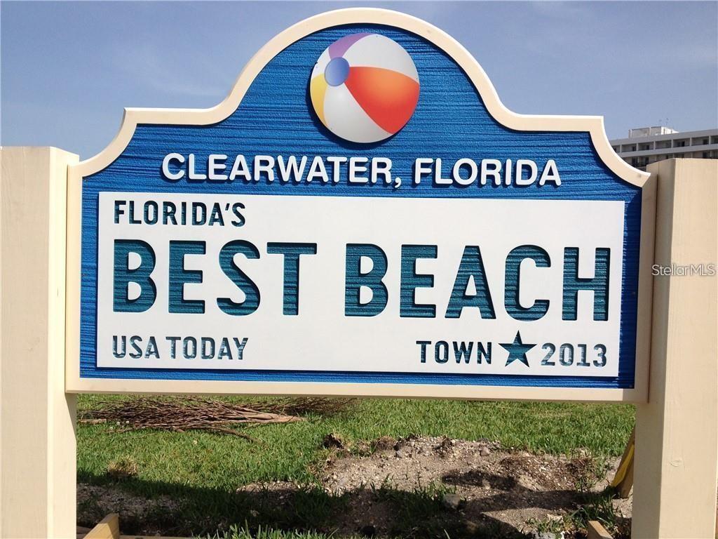 Clearwater beach with sugar sand just a few minutes away