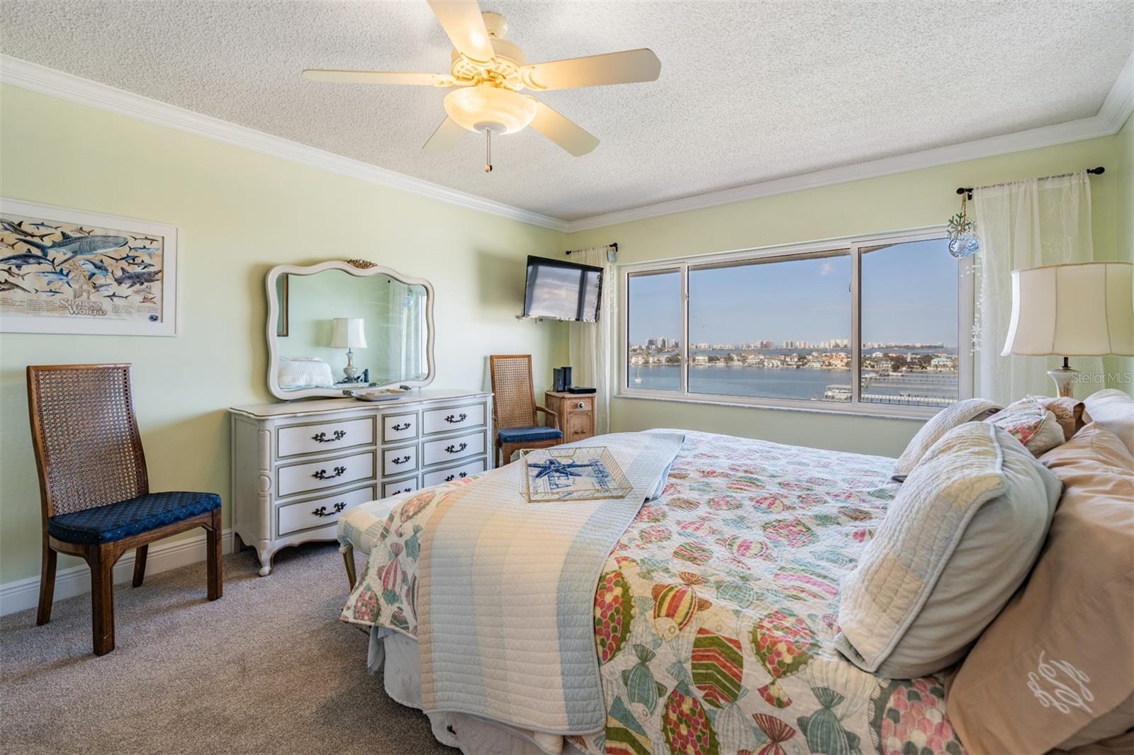 Master Bedroom, Gorgeous Views when you wake up in the morning!  New Carpet and a ceiling fan.