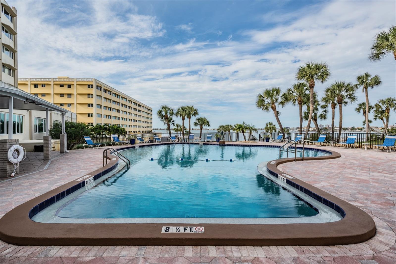 Large and Open swimming pool area, there is also a covered area to get shade from the sun.