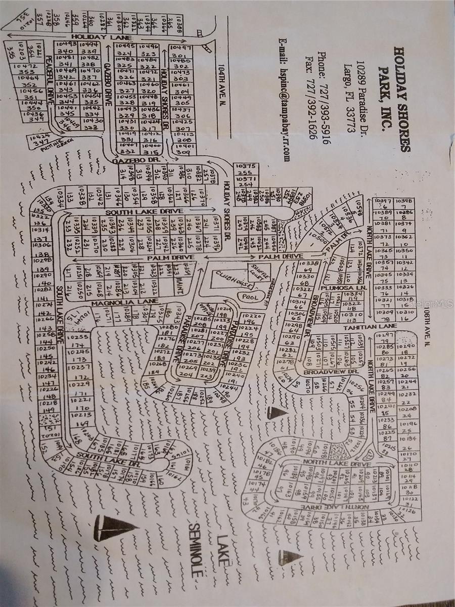 HOLIDAY SHORES PARK MAP