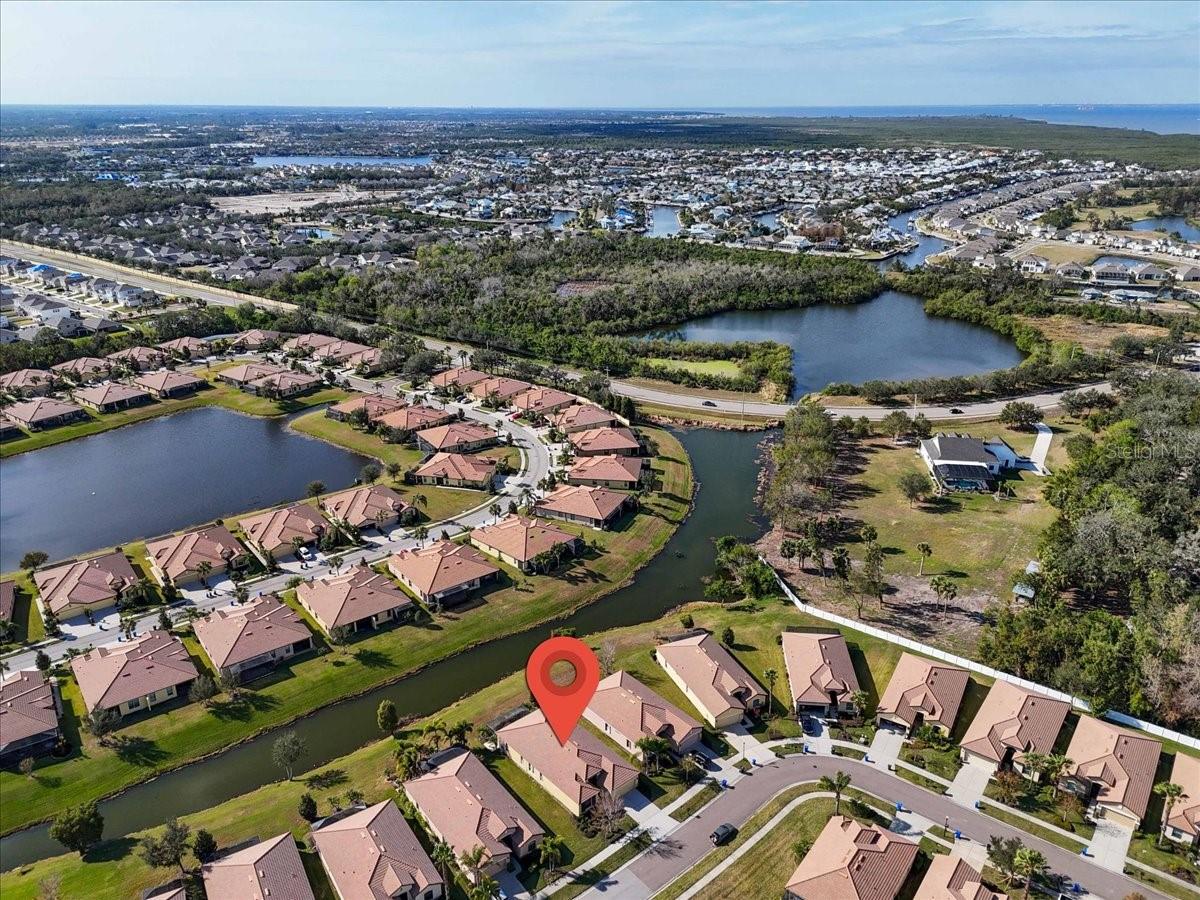 Outline of property aerial view | 368 Cedar Falls Dr, Apollo Beach, FL  33572