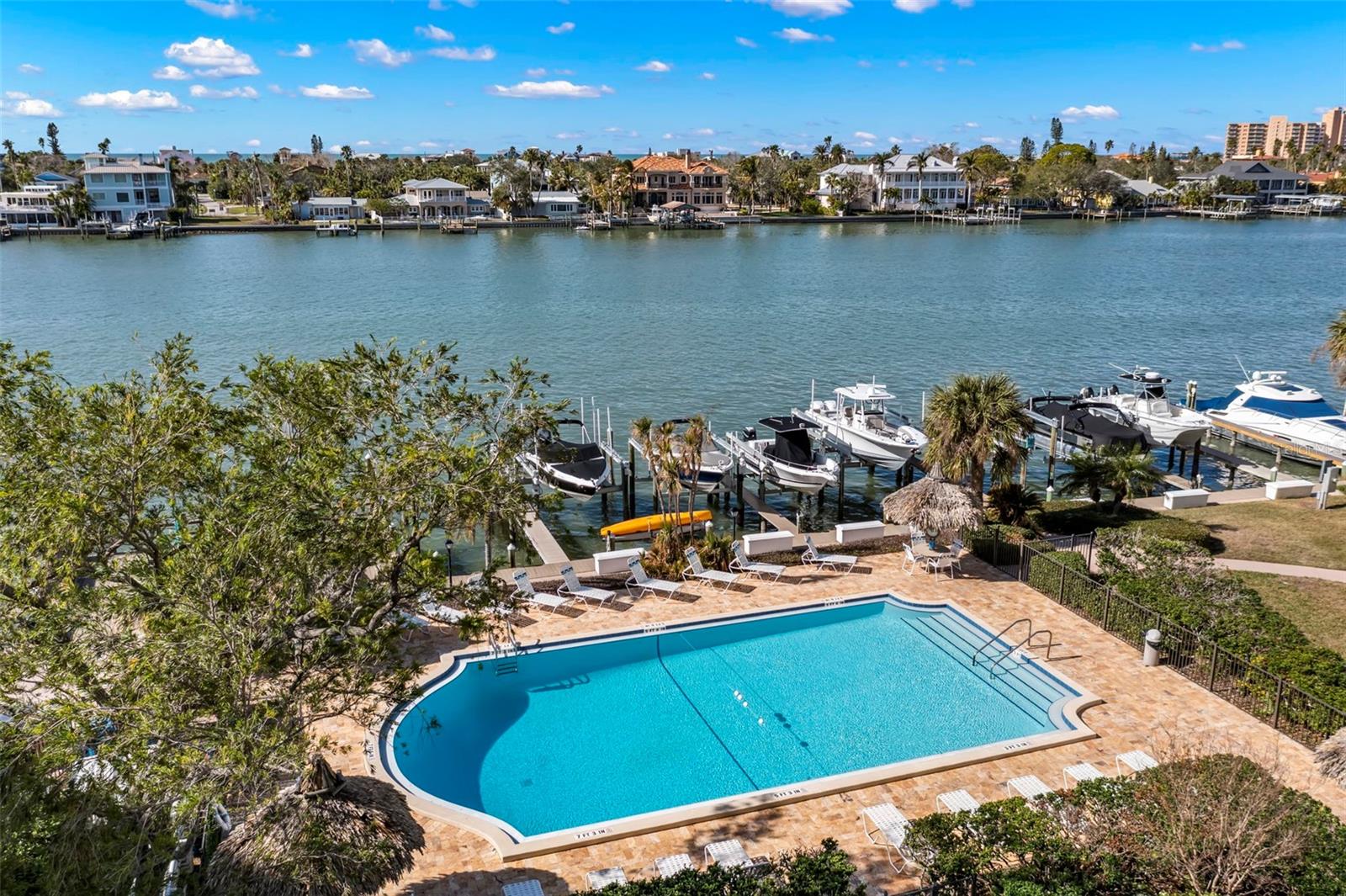 Enjoy swimming in your heated waterfront pool!