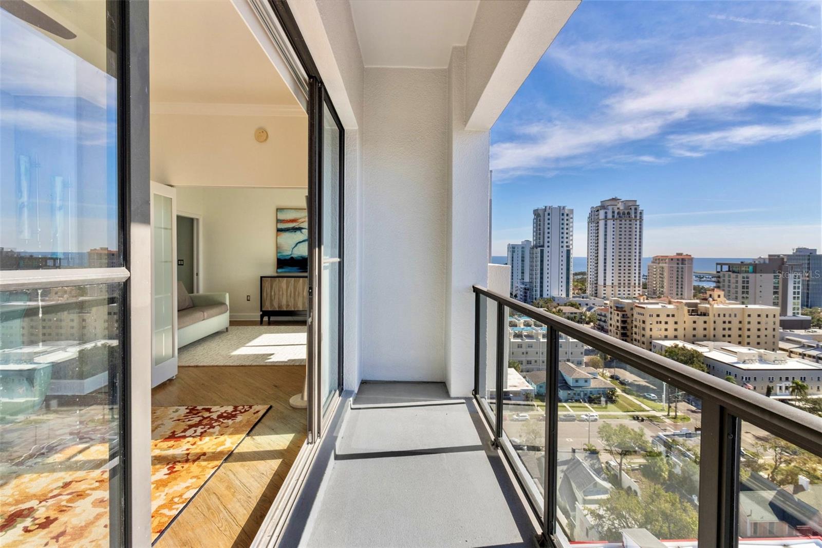 Bedroom with gorgeous views includes black out shades for a great night sleep.