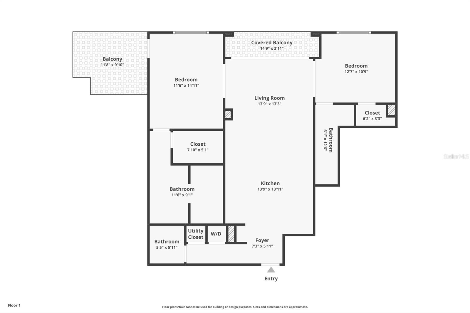 Floor plan #1502. 1,285 interior heated SF does not include private terrace space or balcony space. Buyer to verify interior measurements.