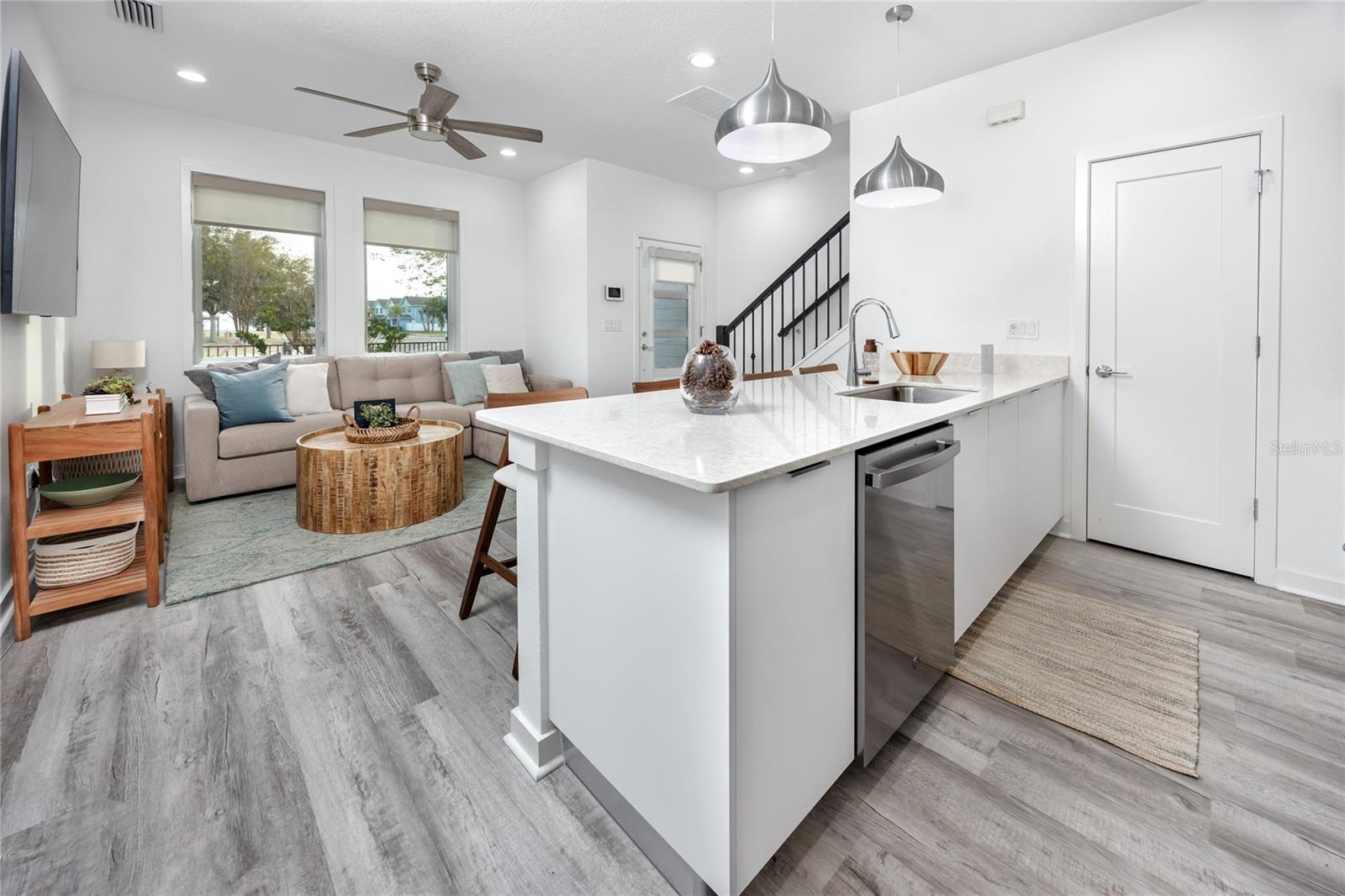 Stainless steel appliances throughout kitchen