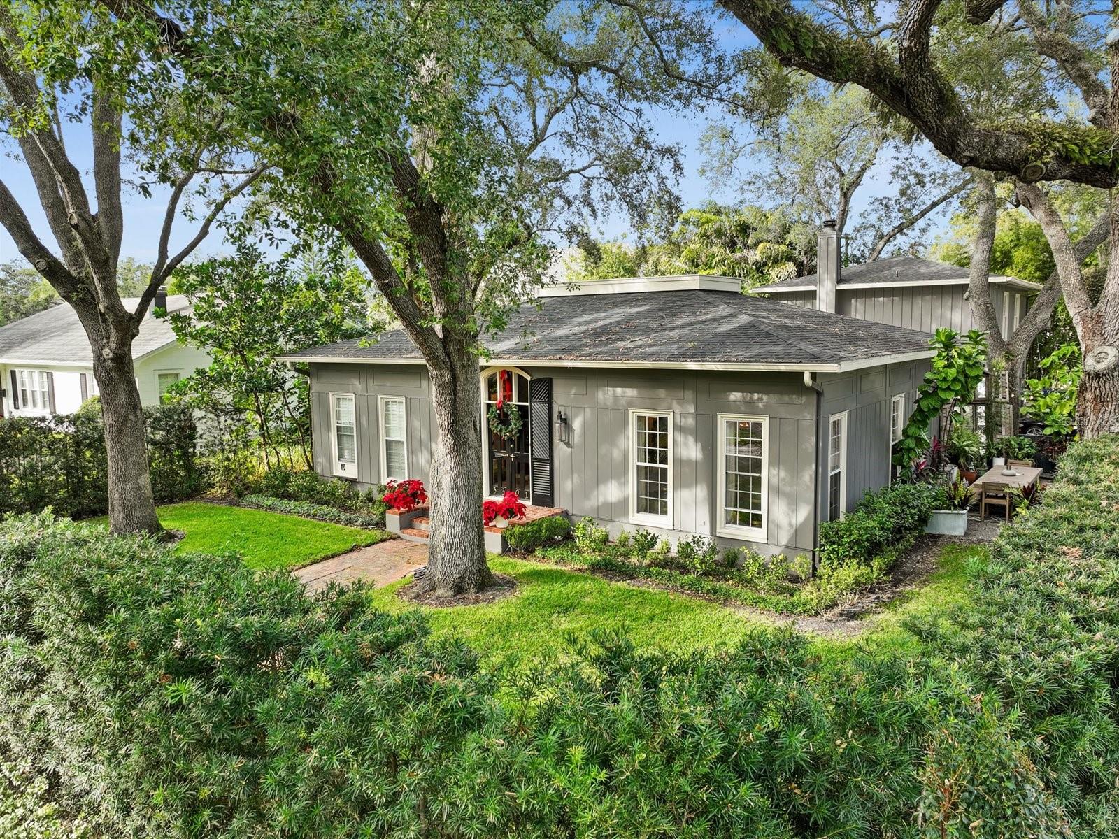 Private front and side yard.