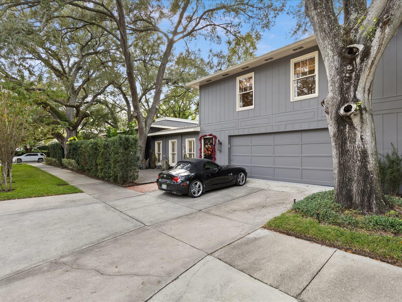 2 car garage with extended driveway