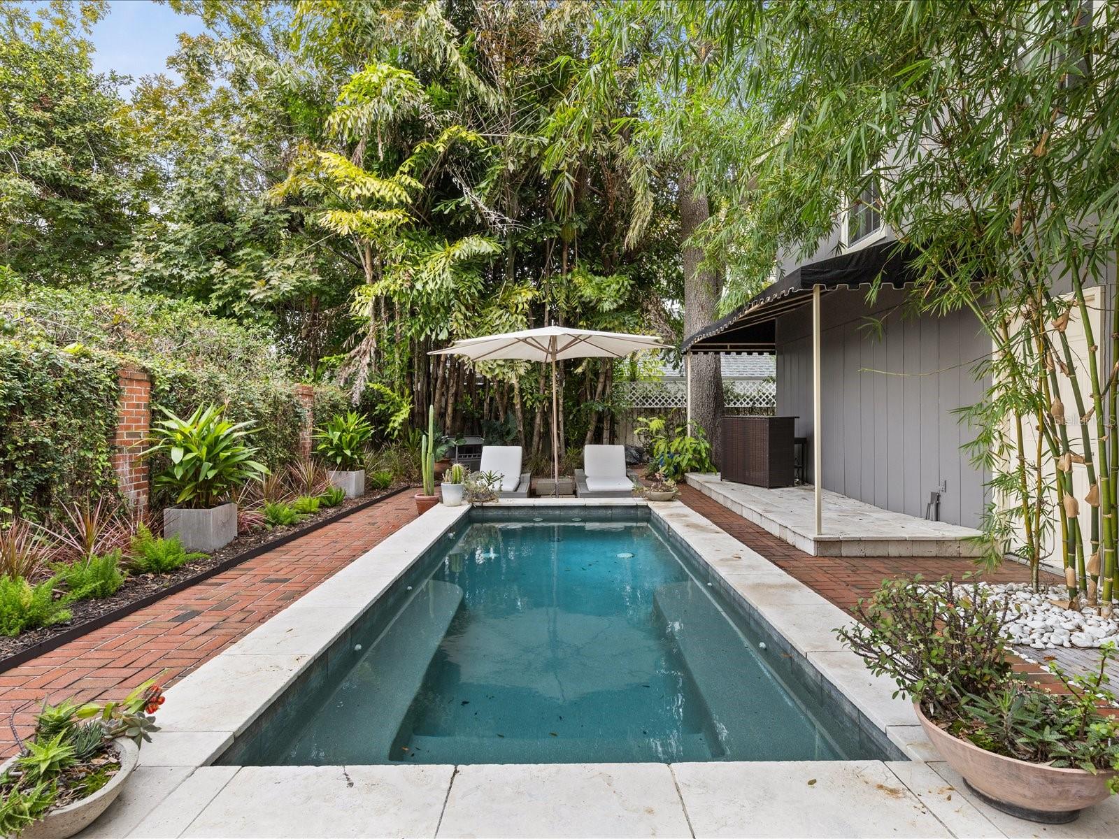 Outdoor jetted saltwater pool