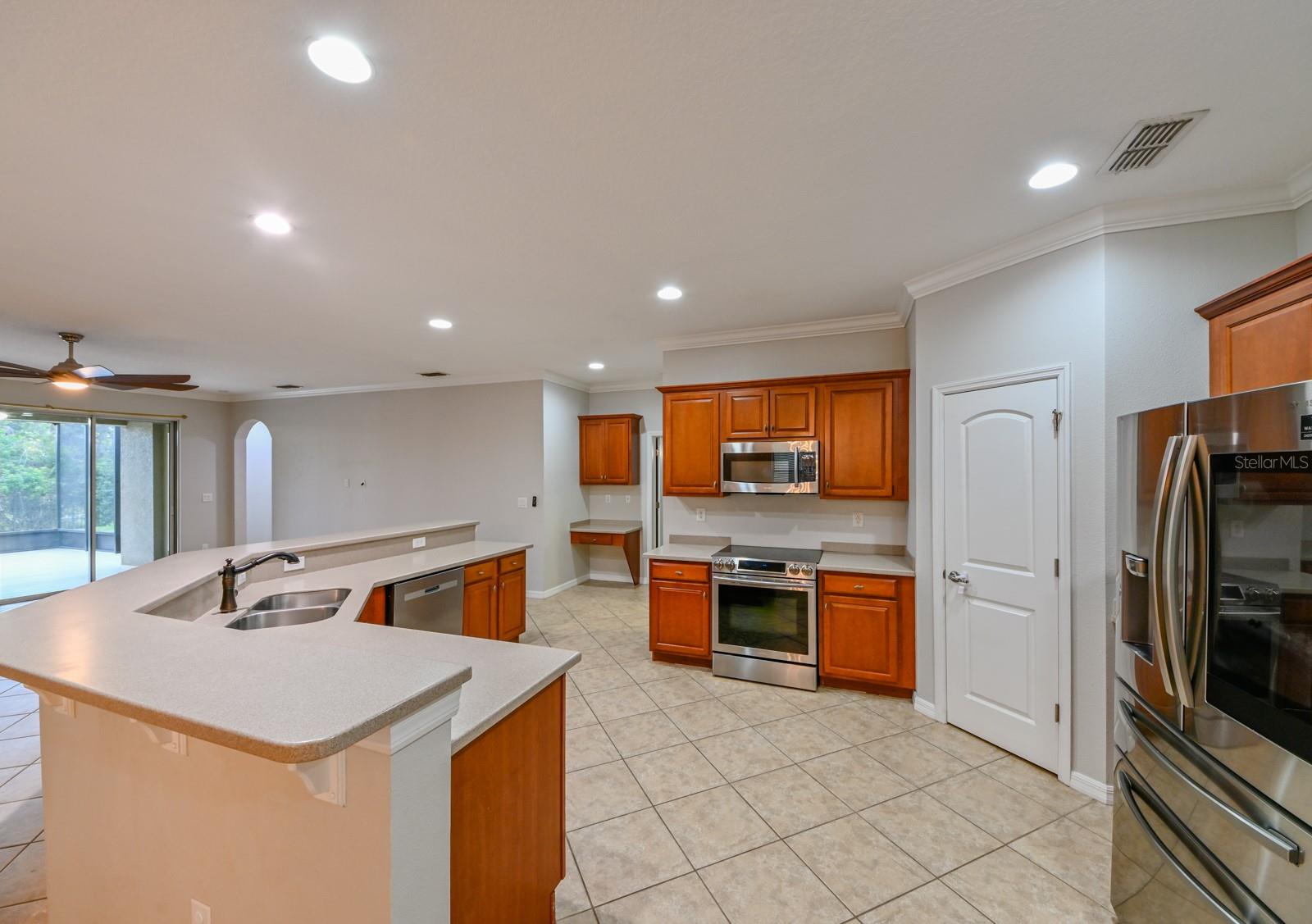 Large Kitchen with Wood Cabinets