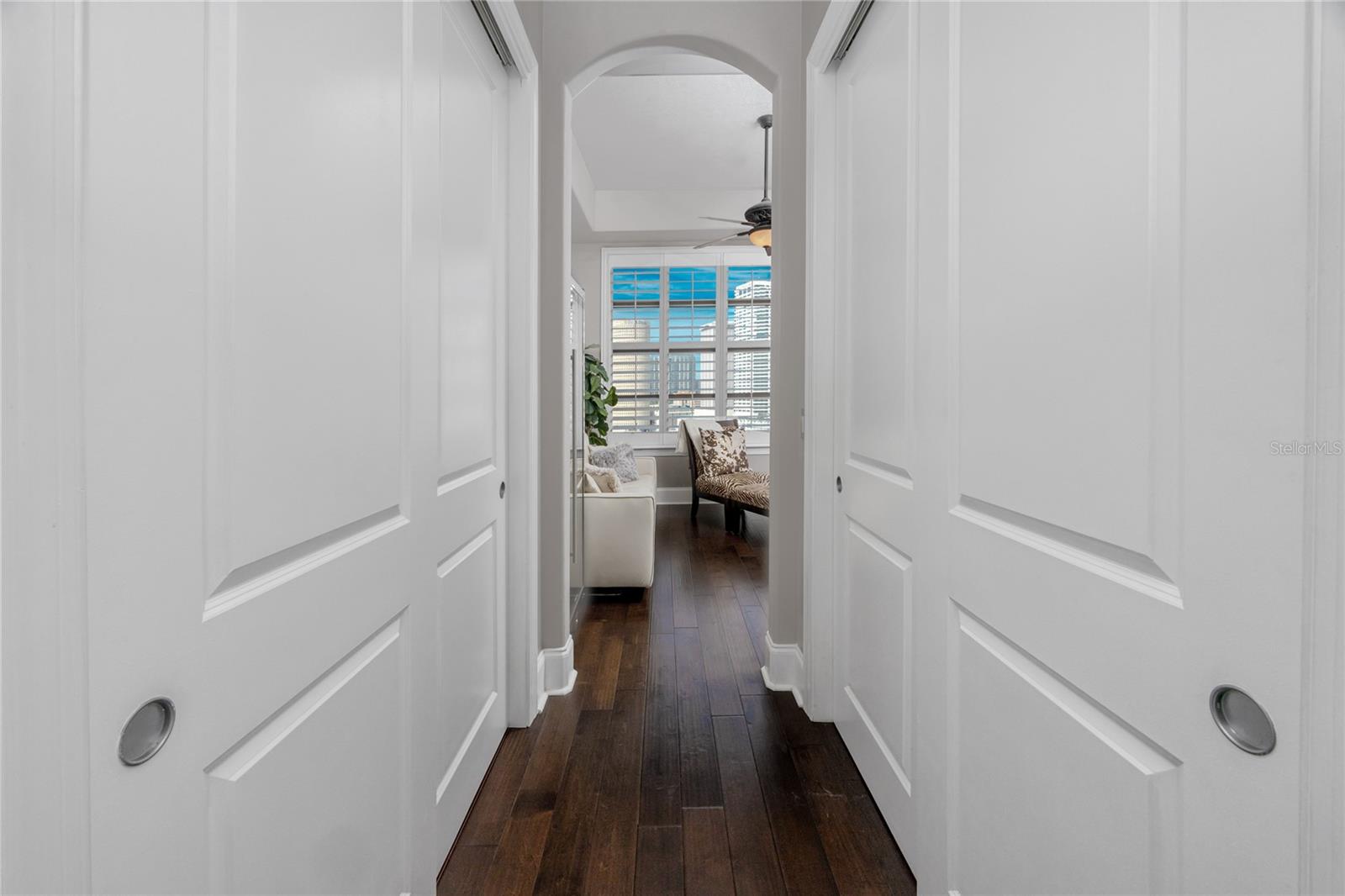 Two closets in the hallway from guest room.  Plenty of extra storage.