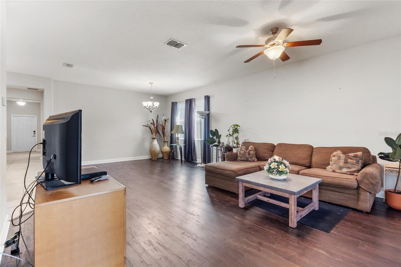 Huge, open-concept living room and dining combo