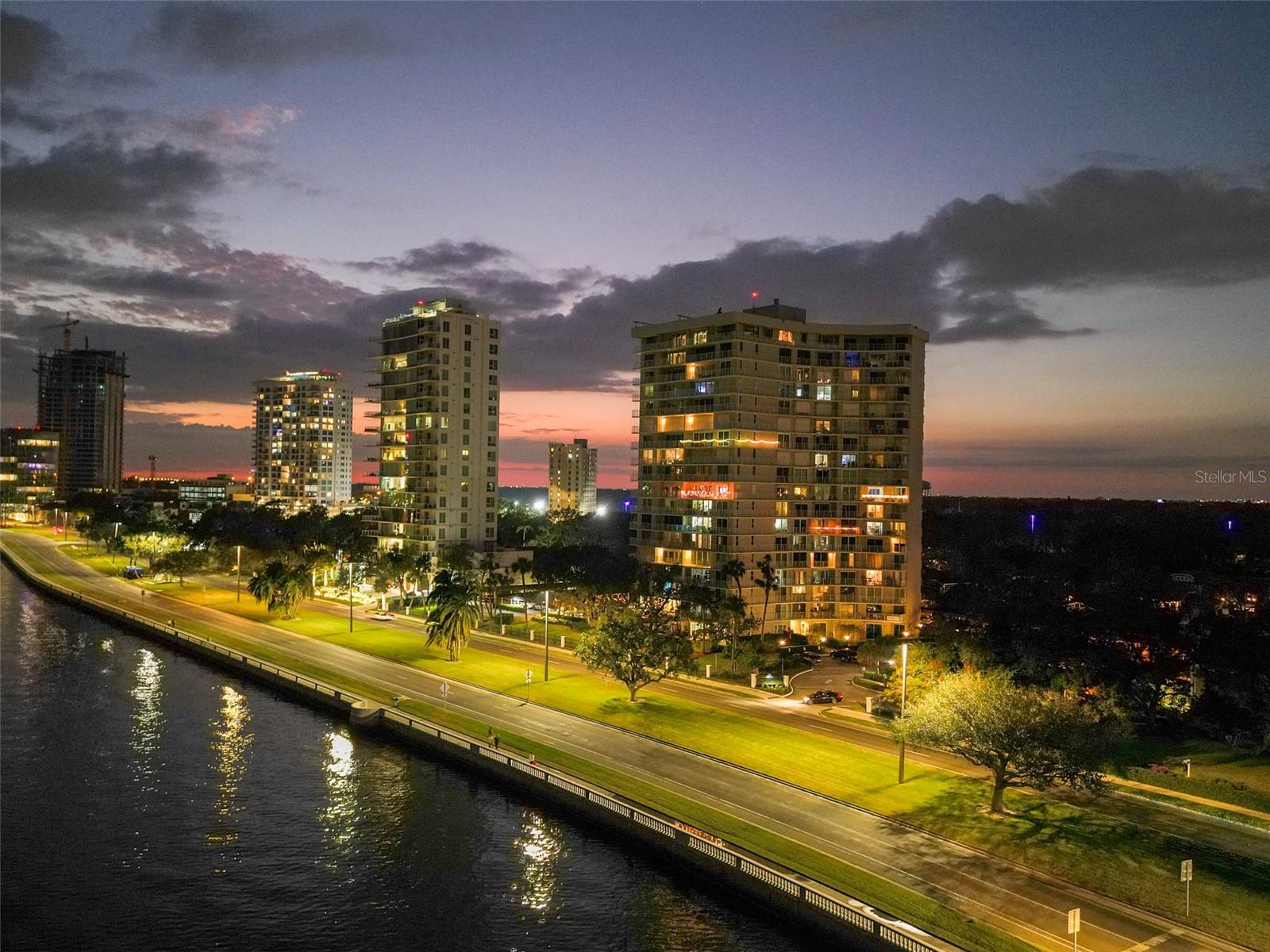 Night view on Bayshore