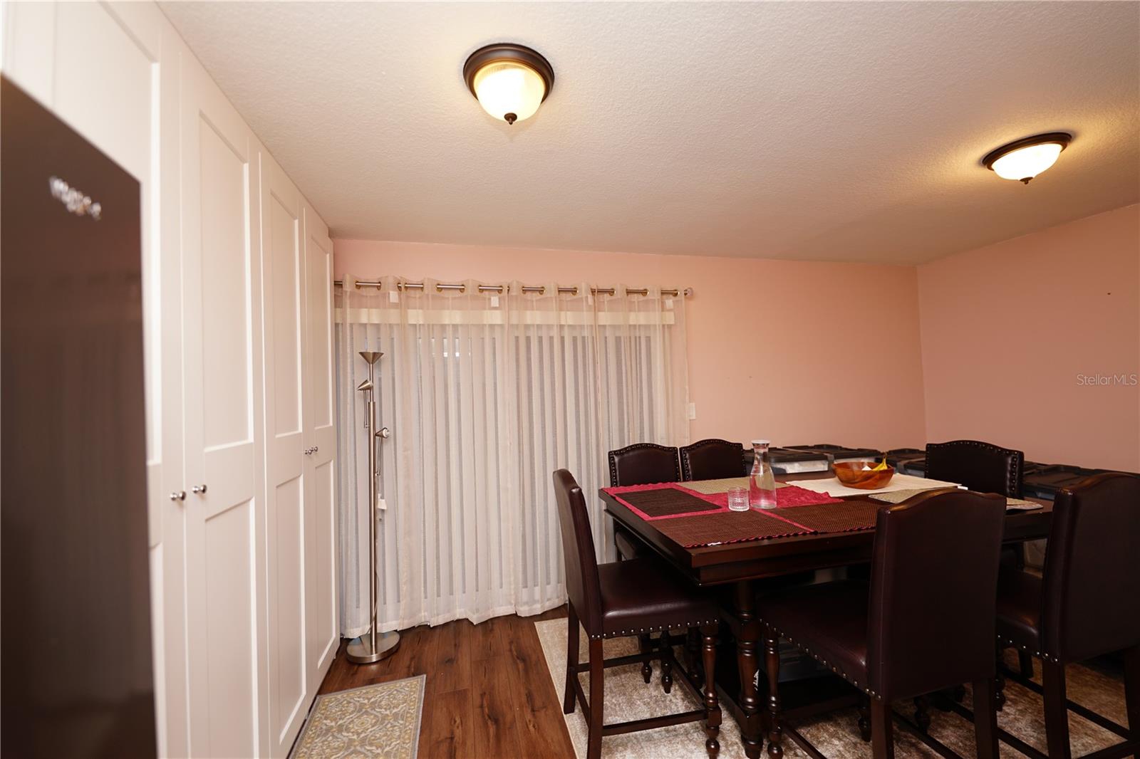 Dining room with pantry cabinet