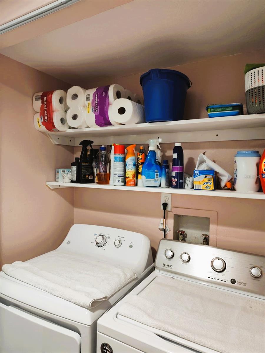 Washer and Dryer inside of the laundry closet on the ground floor