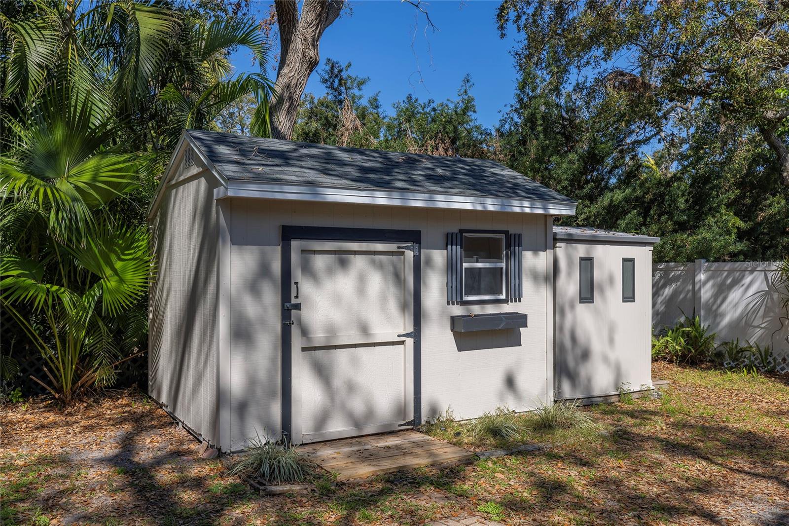 Shed in backyard