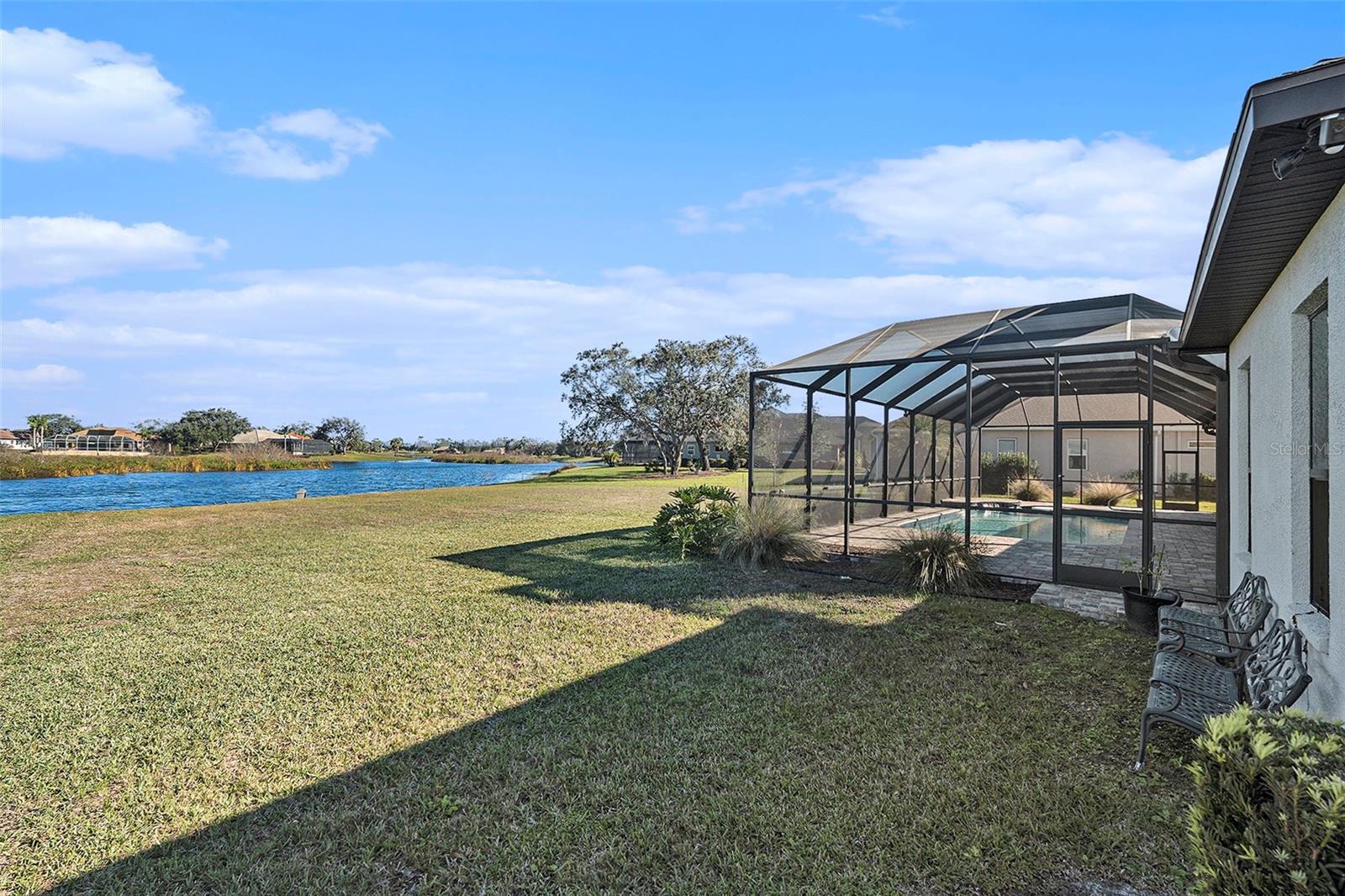 Backyard with views of Bird Island and Lake