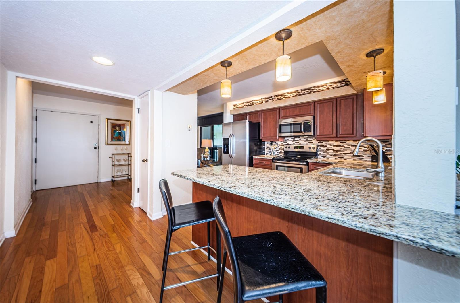 Breakfast bar seating.