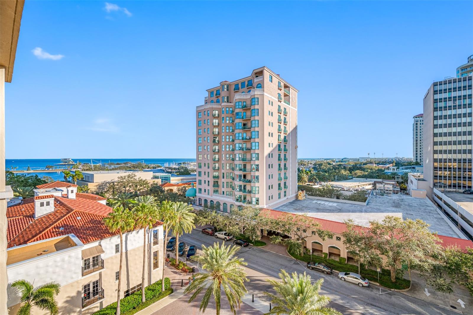 Private Balcony with water views of Tampa Bay & Downtown St Pete