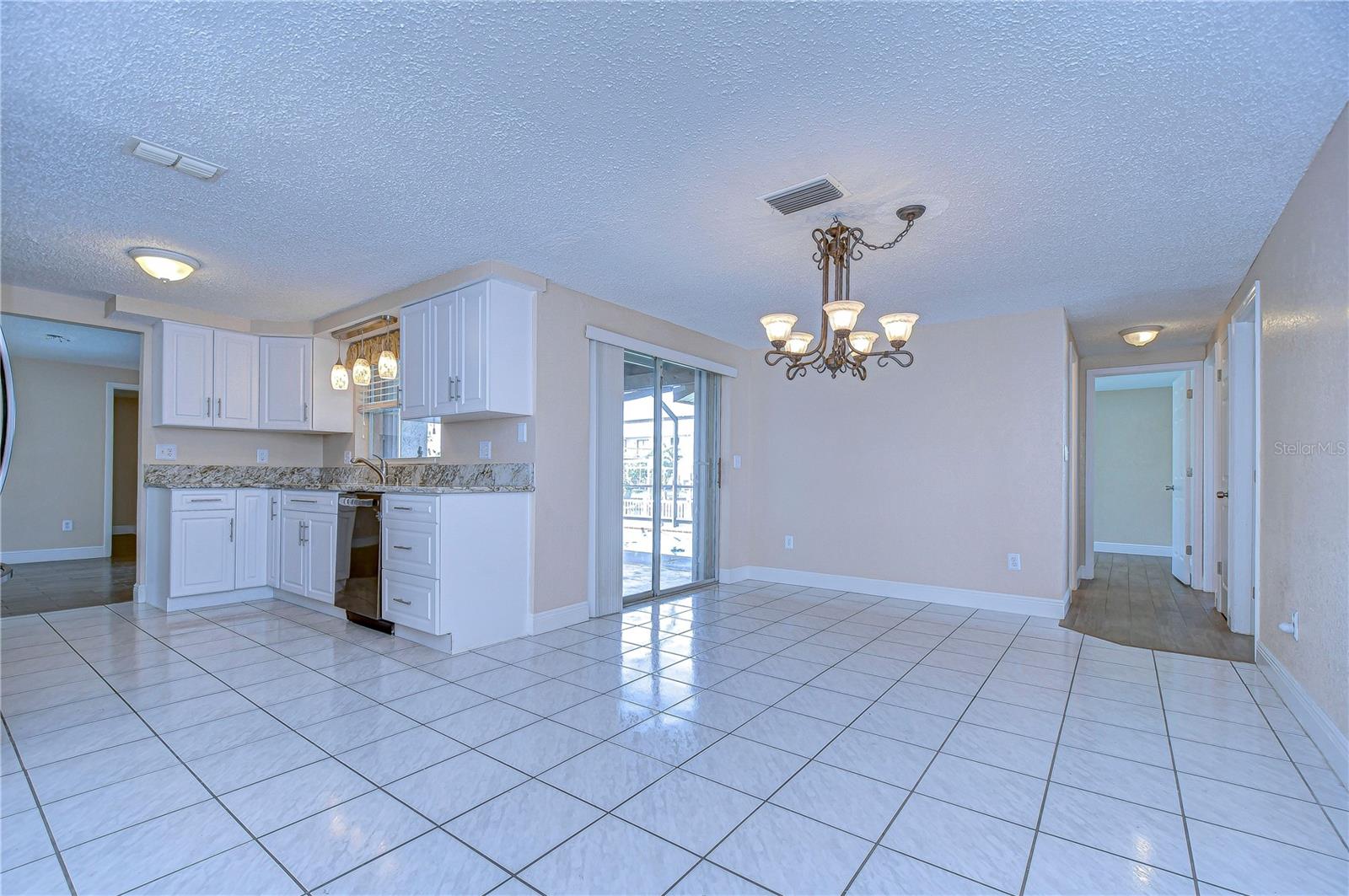 Kitchen and family room