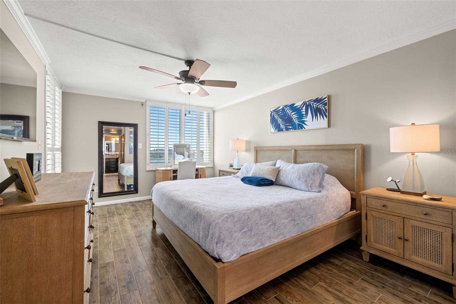 Spacious and serene master bedroom