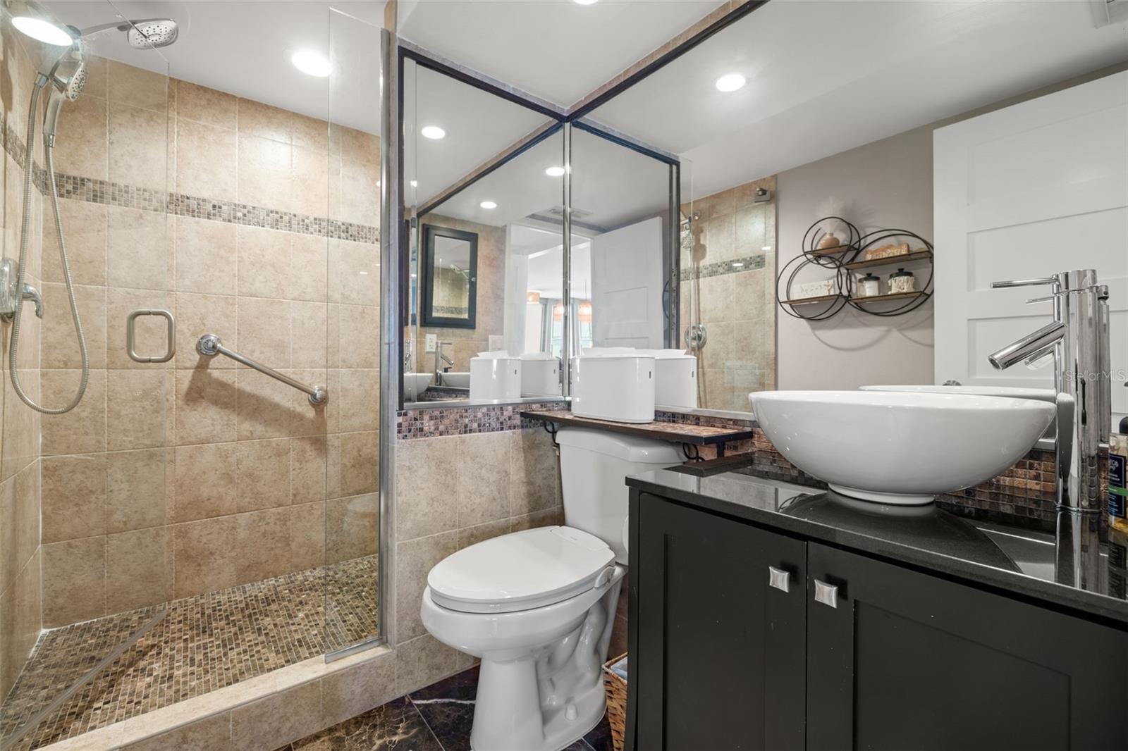 Stunning guest bathroom features