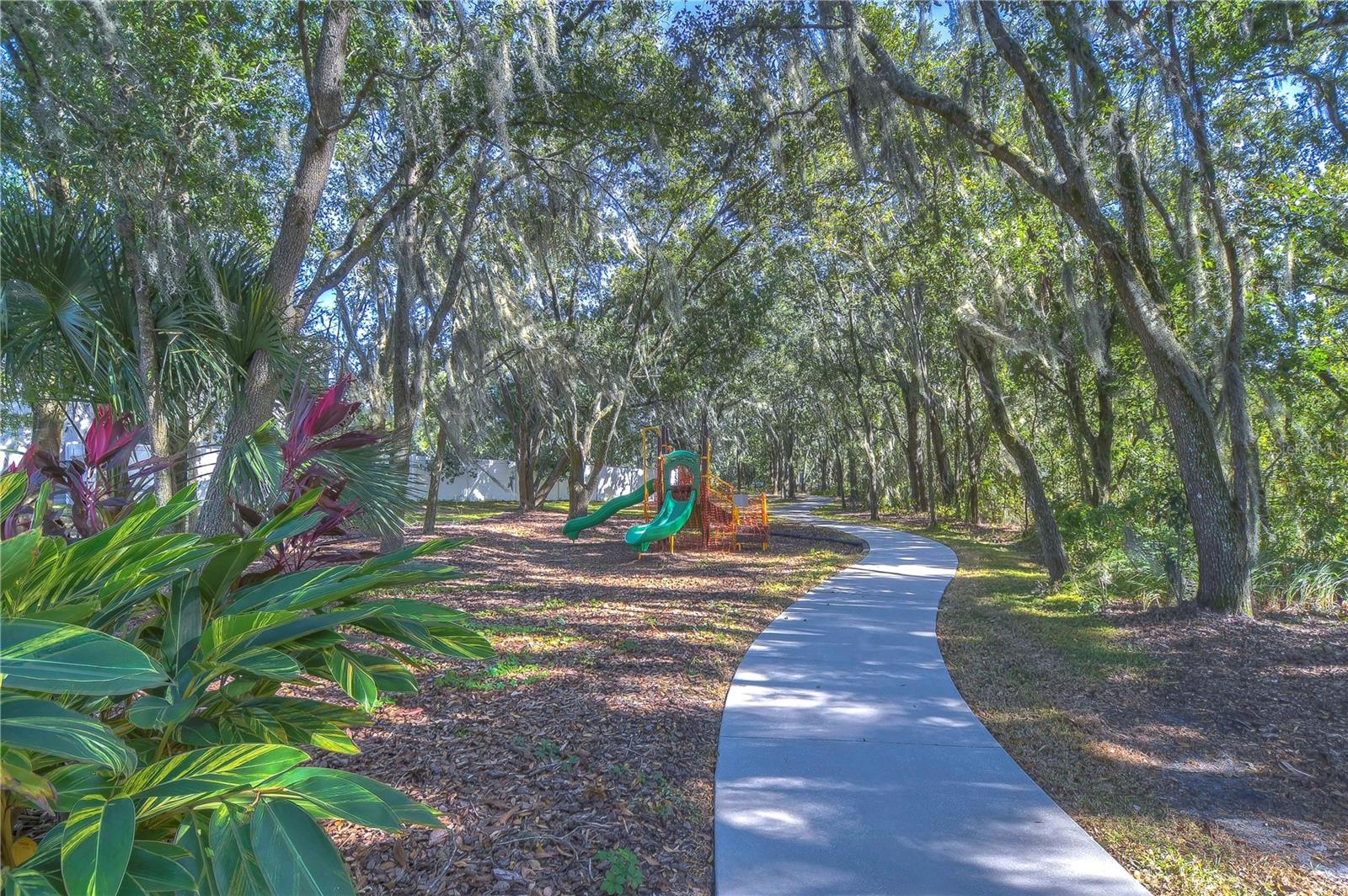 Community features walking paths and playgrounds!