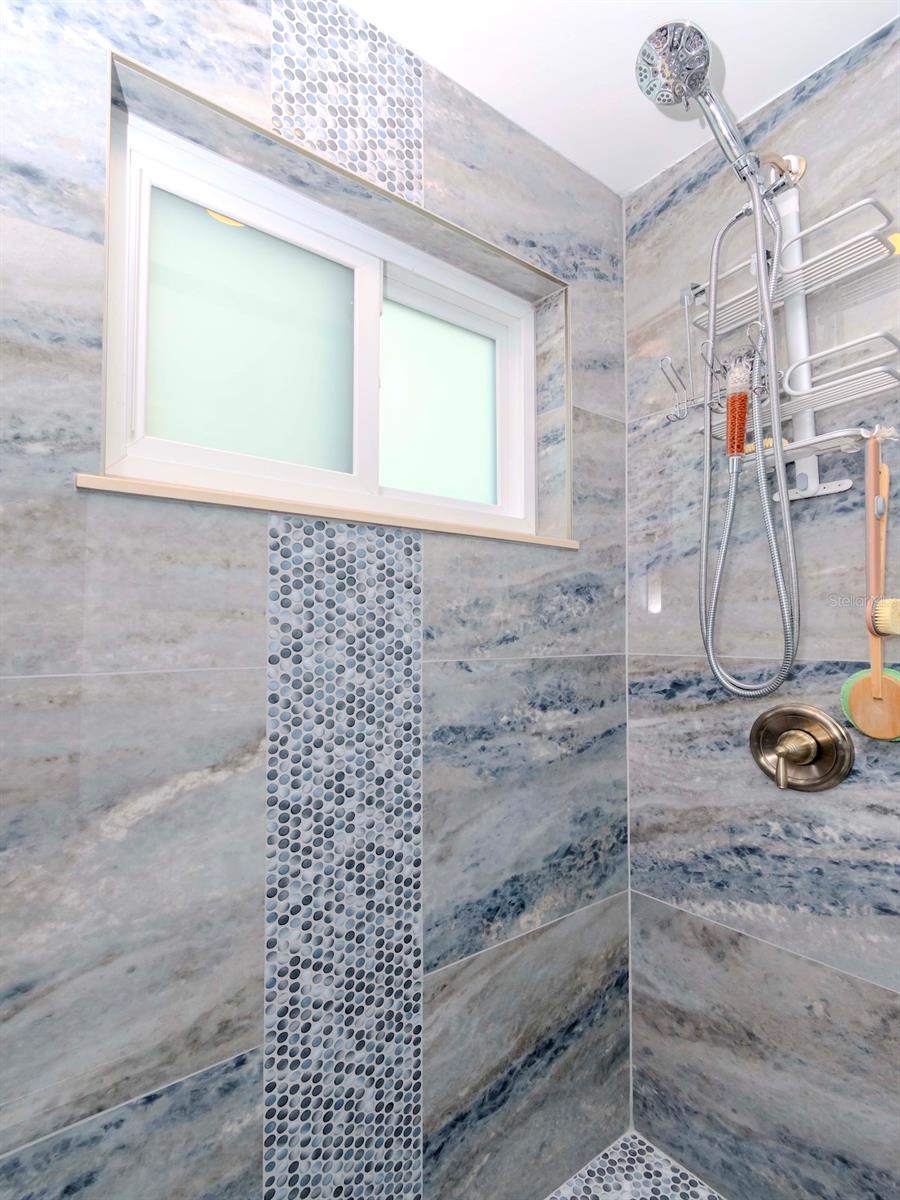 Master bathroom - Look at that magnificent tile work.