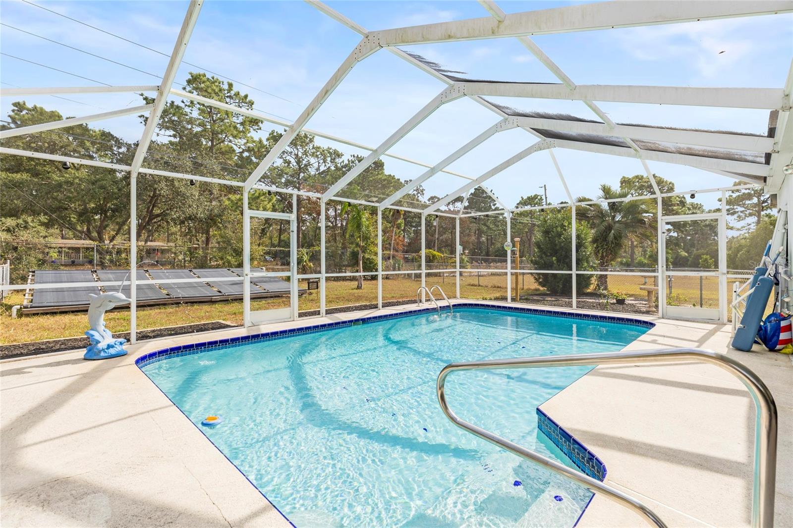 Private pool in the back yard