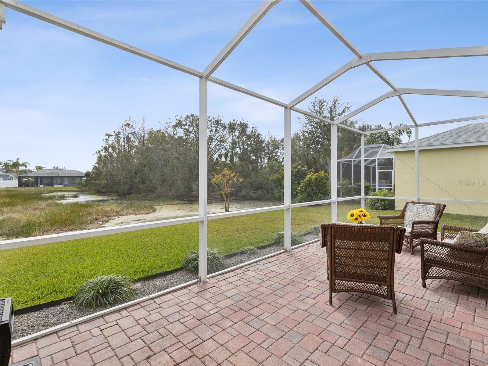 Screened Lanai view, with covered space