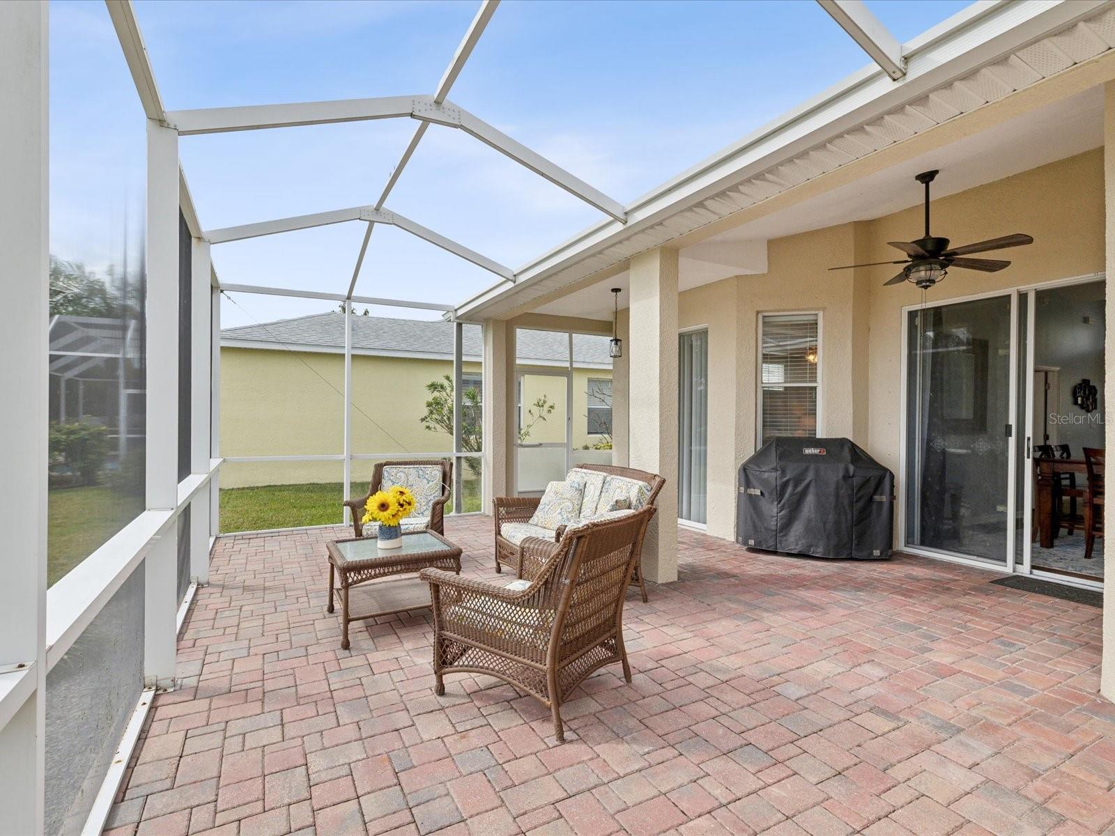 Screened Lanai view, with covered space