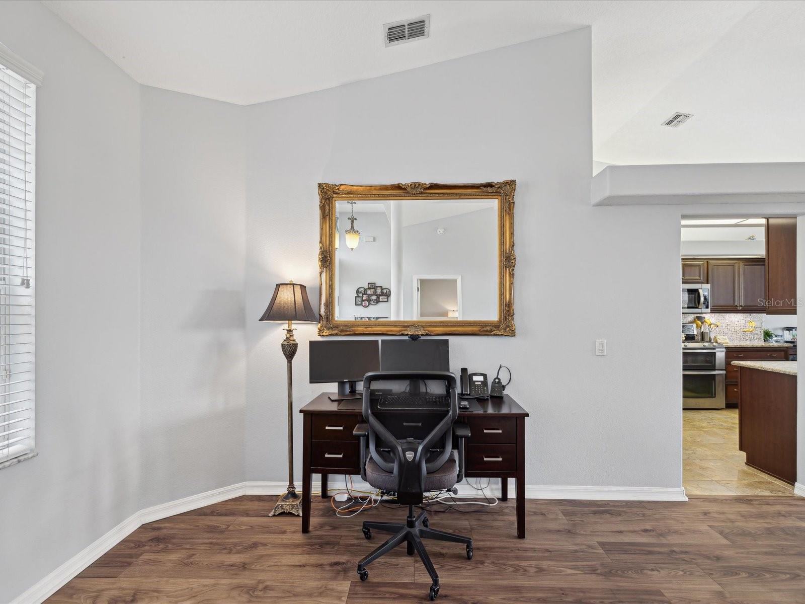 dining room being used as an office