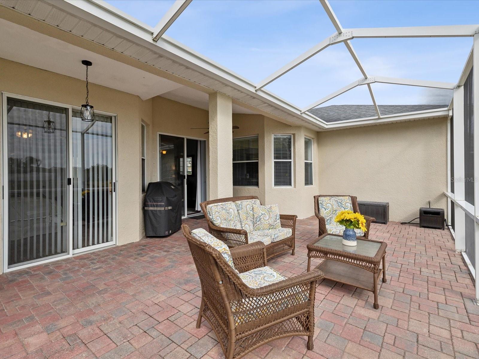 Screened Lanai view, with covered space