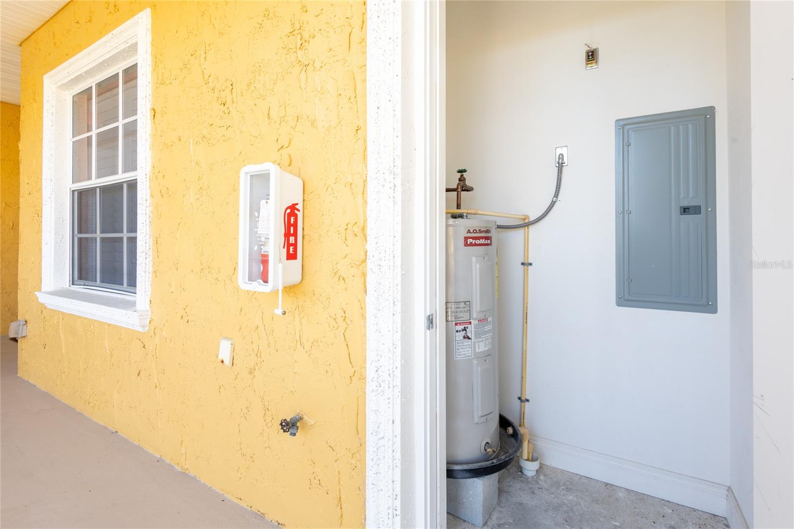 Extra exterior storage closet.