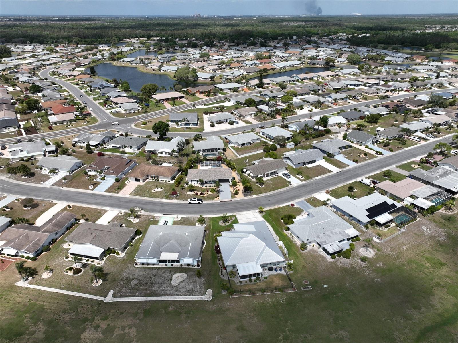 Ariel view of home