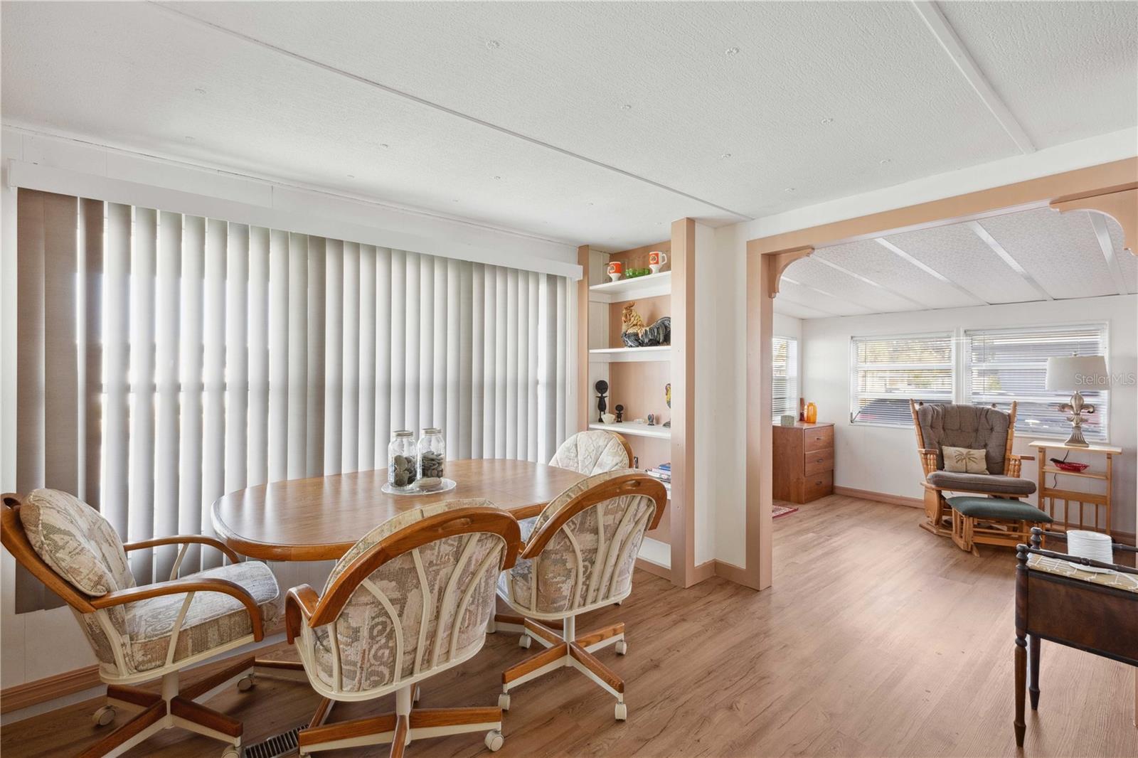 Dining space at front of the home