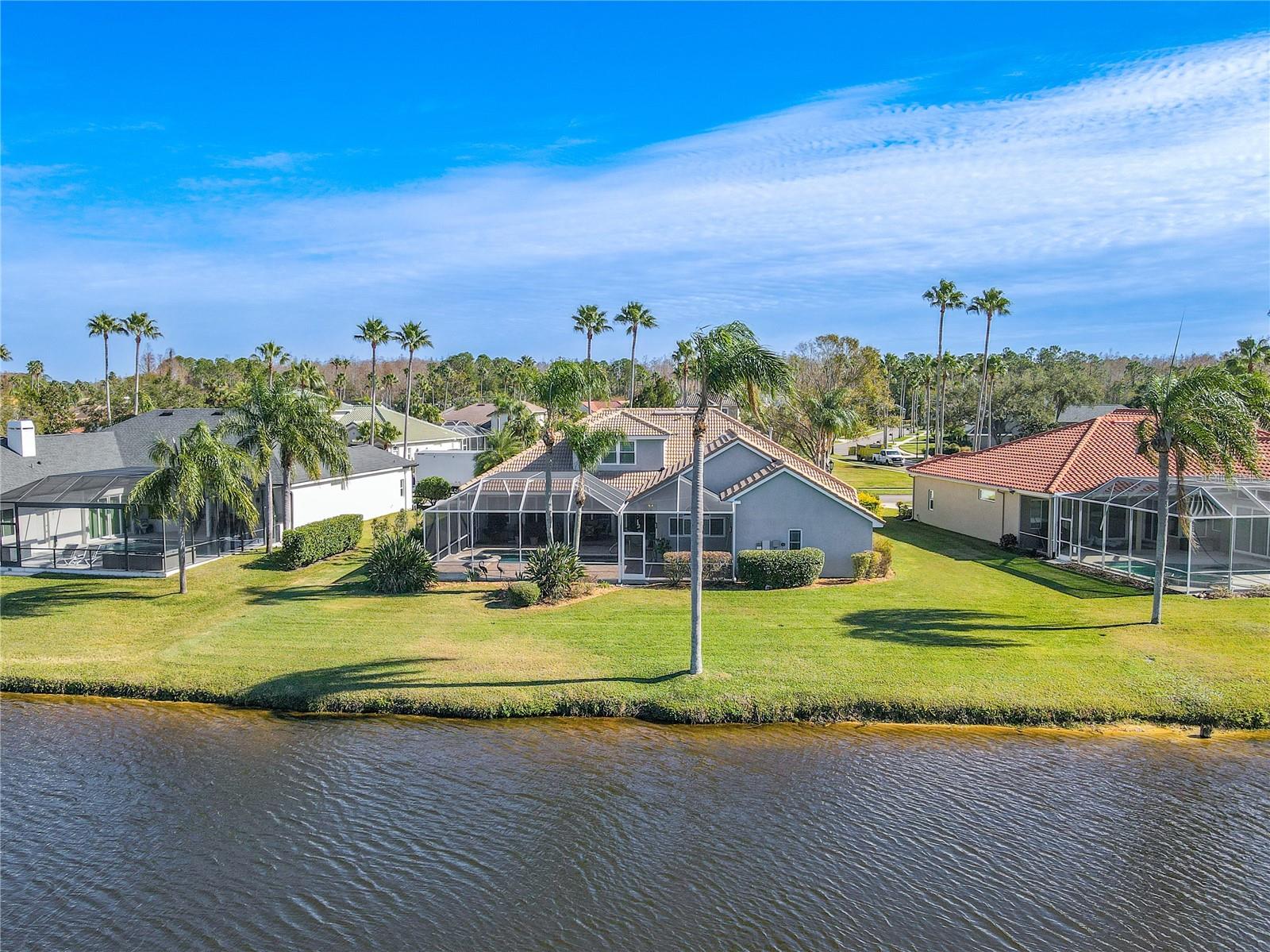 Aerial view of the backyard