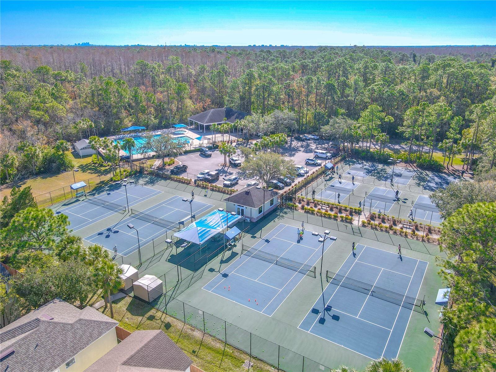 Includes, 6 pickleball and 4 tennis courts