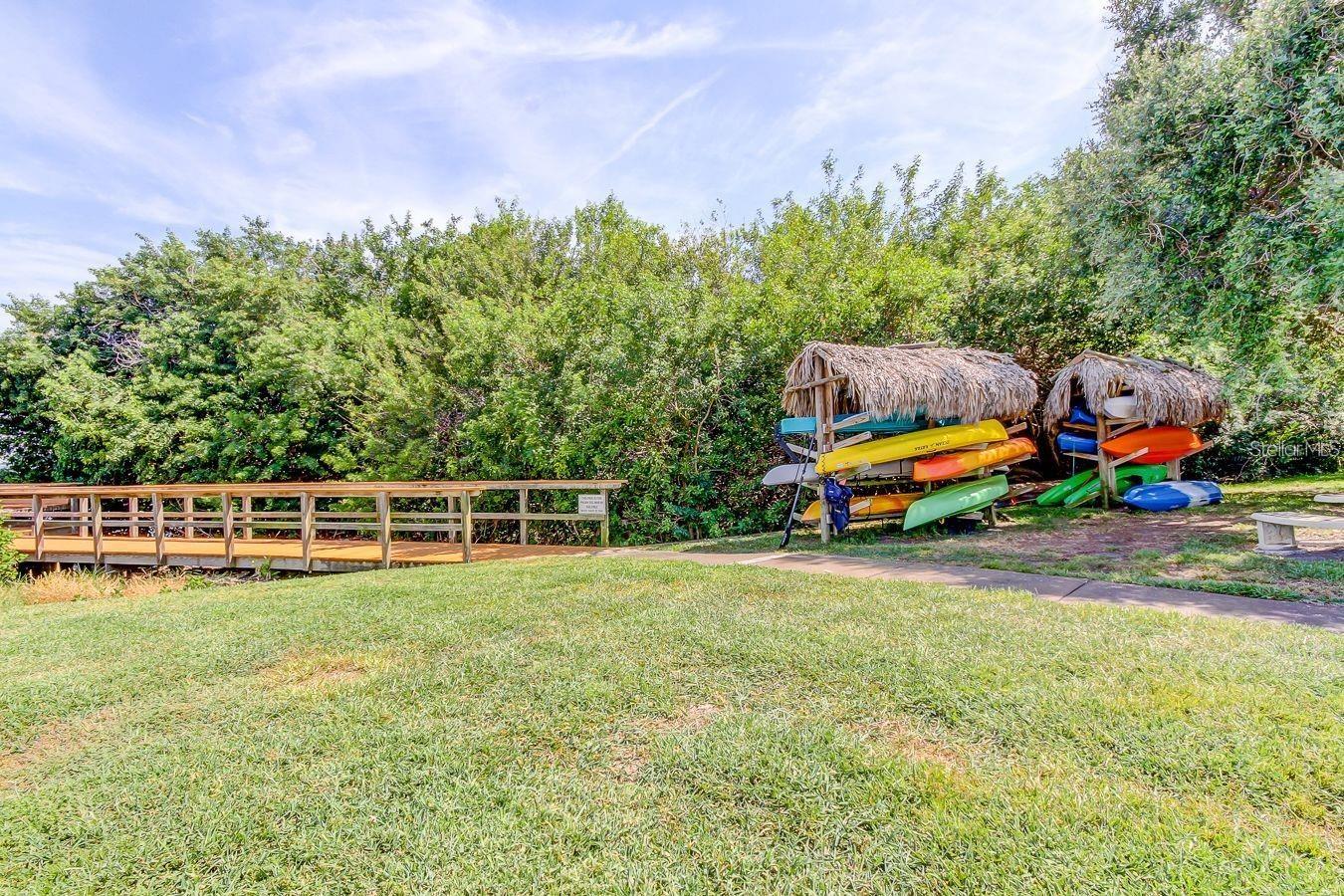 Kayak Rack right near launch into water