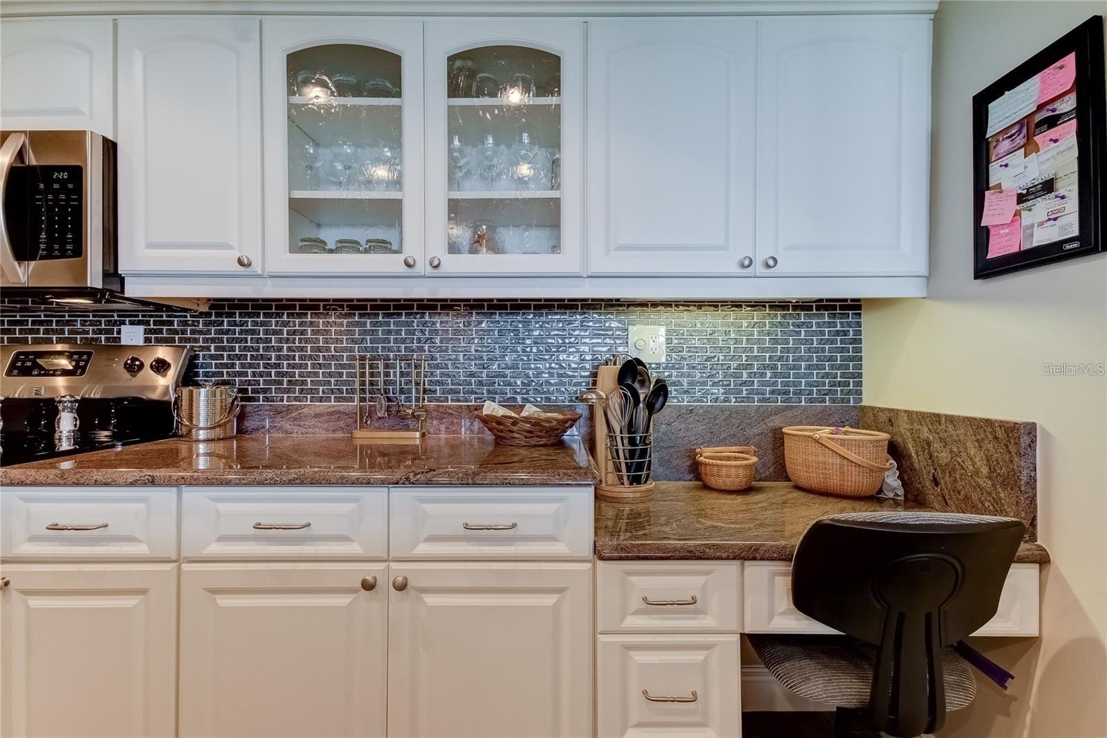 Built-in desk area in Kitchen