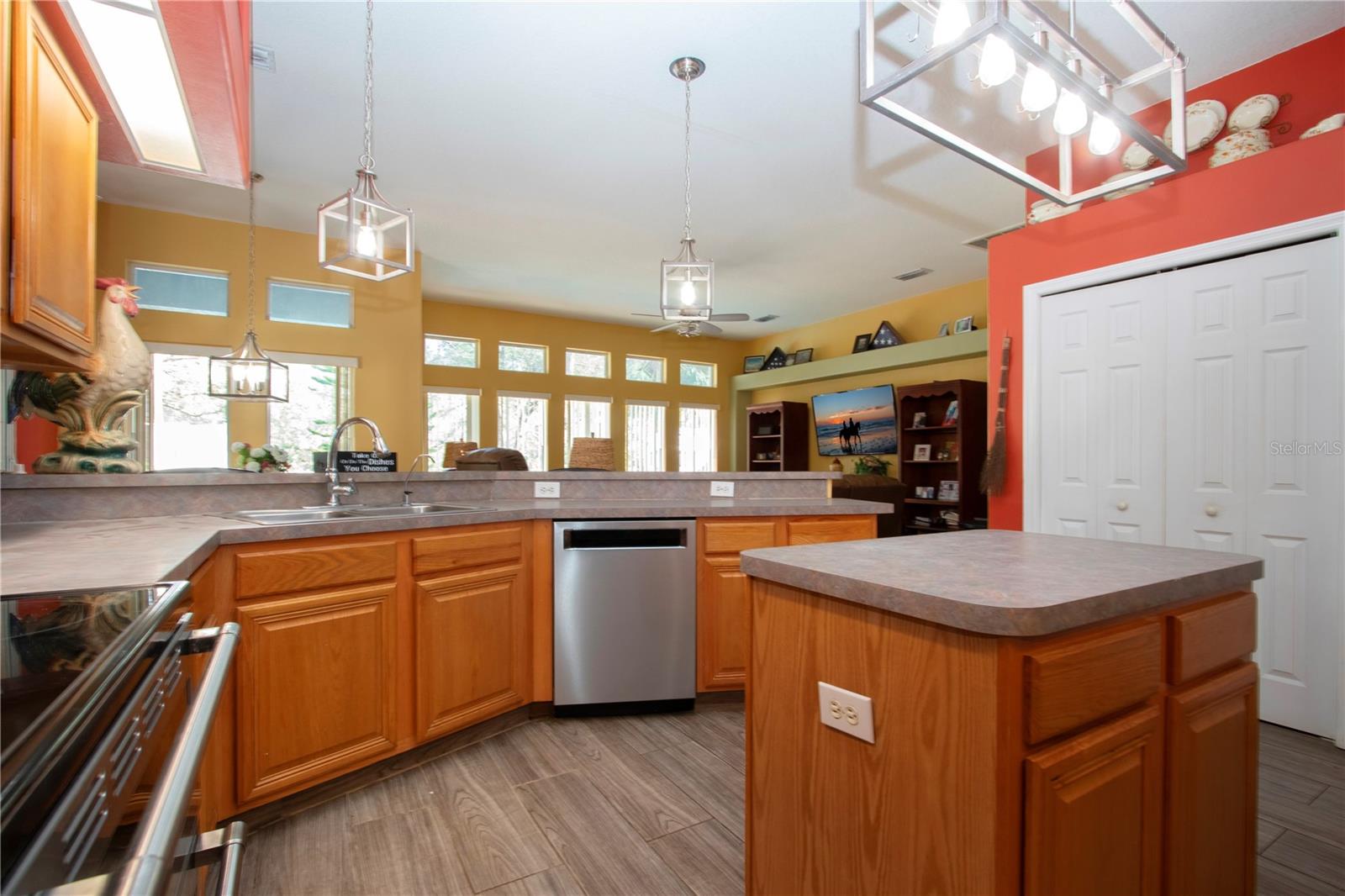 View Of Kitchen Islnd and New Dishwasher