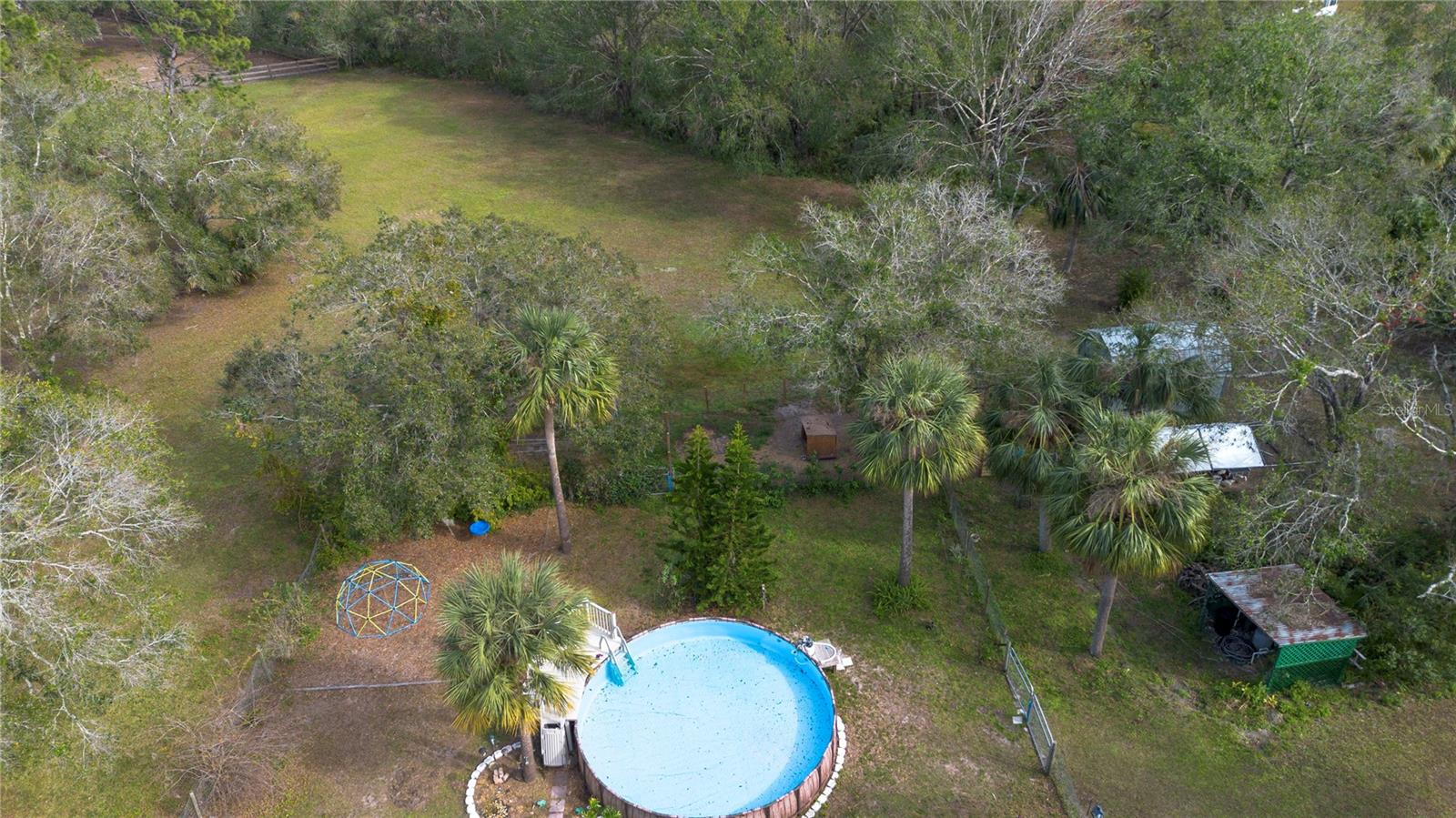 Aerial View Pool and back yard