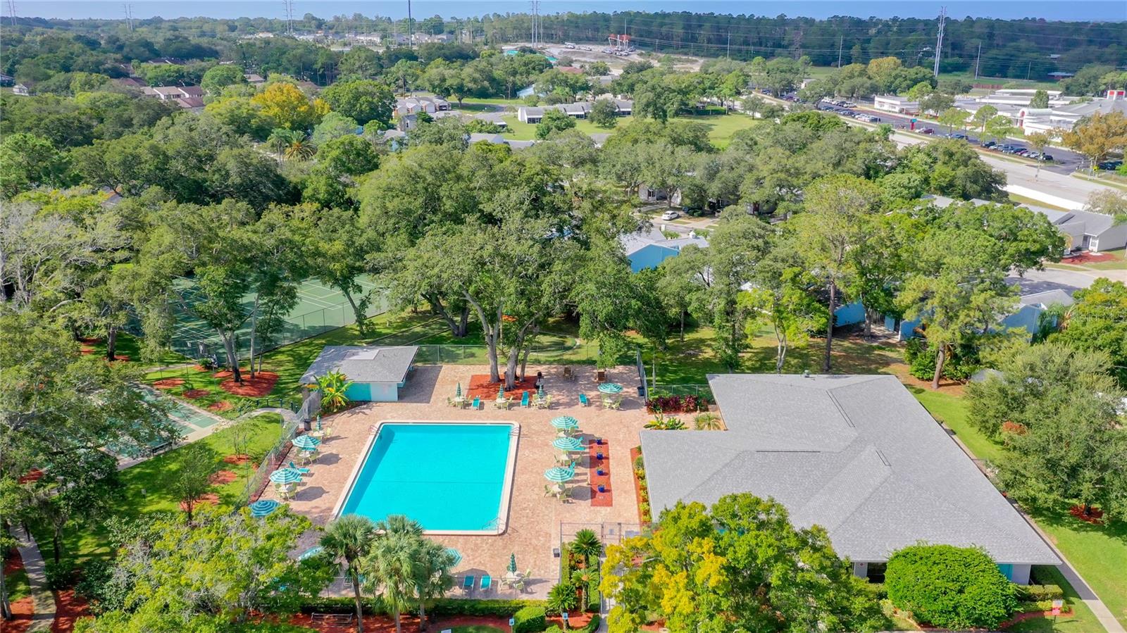 Aerial of Clubhouse & Pool