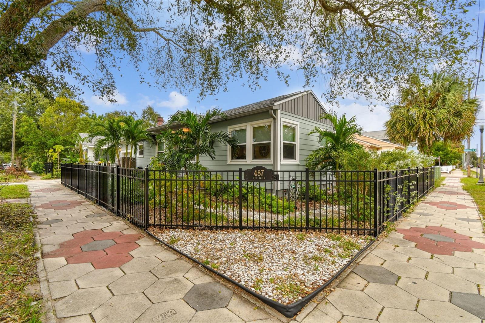 Hex-block sidewalks provide you with a very walkable neighborhood