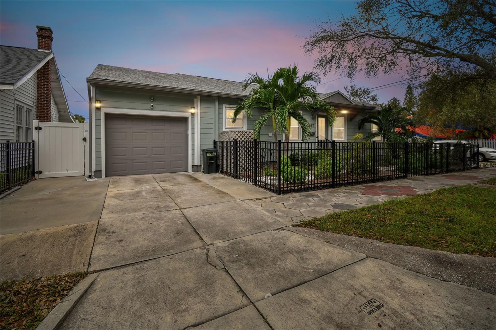 1 car garage with extended parking pad