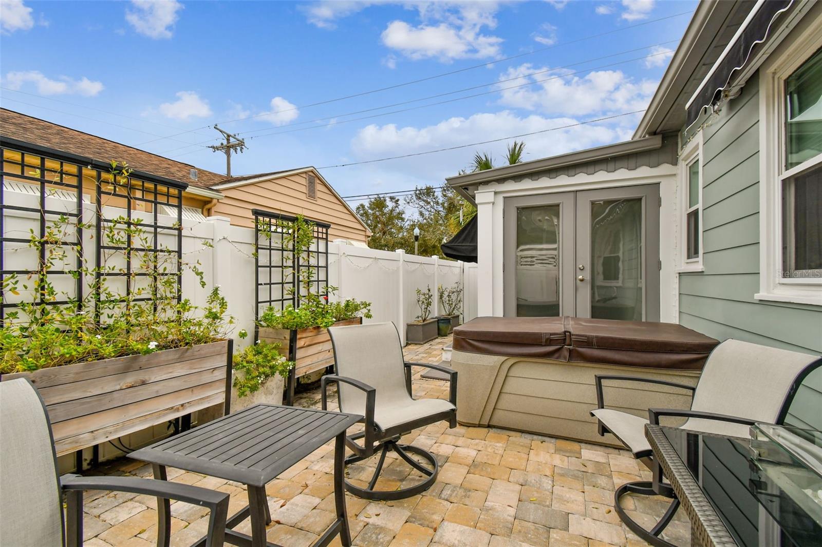 back patio and garden boxes