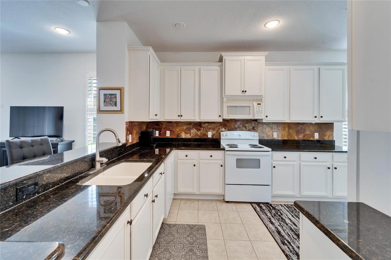 Kitchen w/Freshly Painted Cabinets