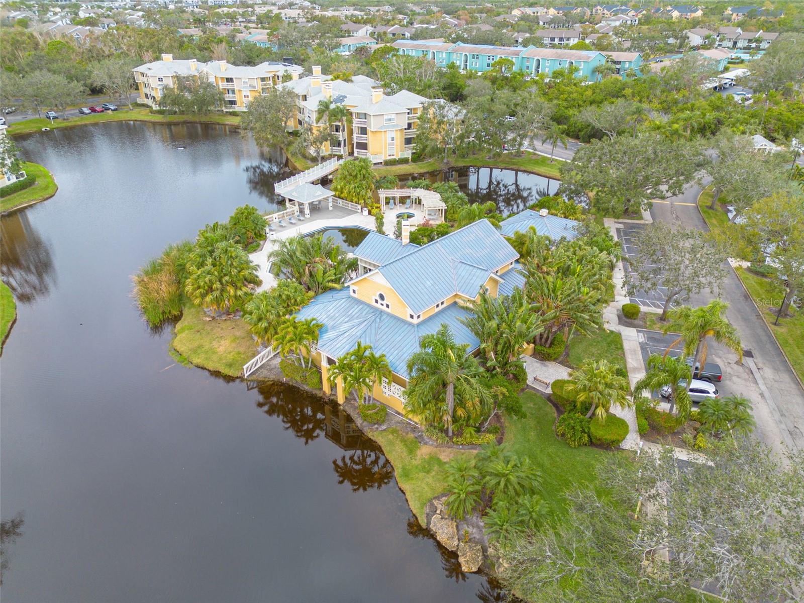 Aerial view of clubhouse