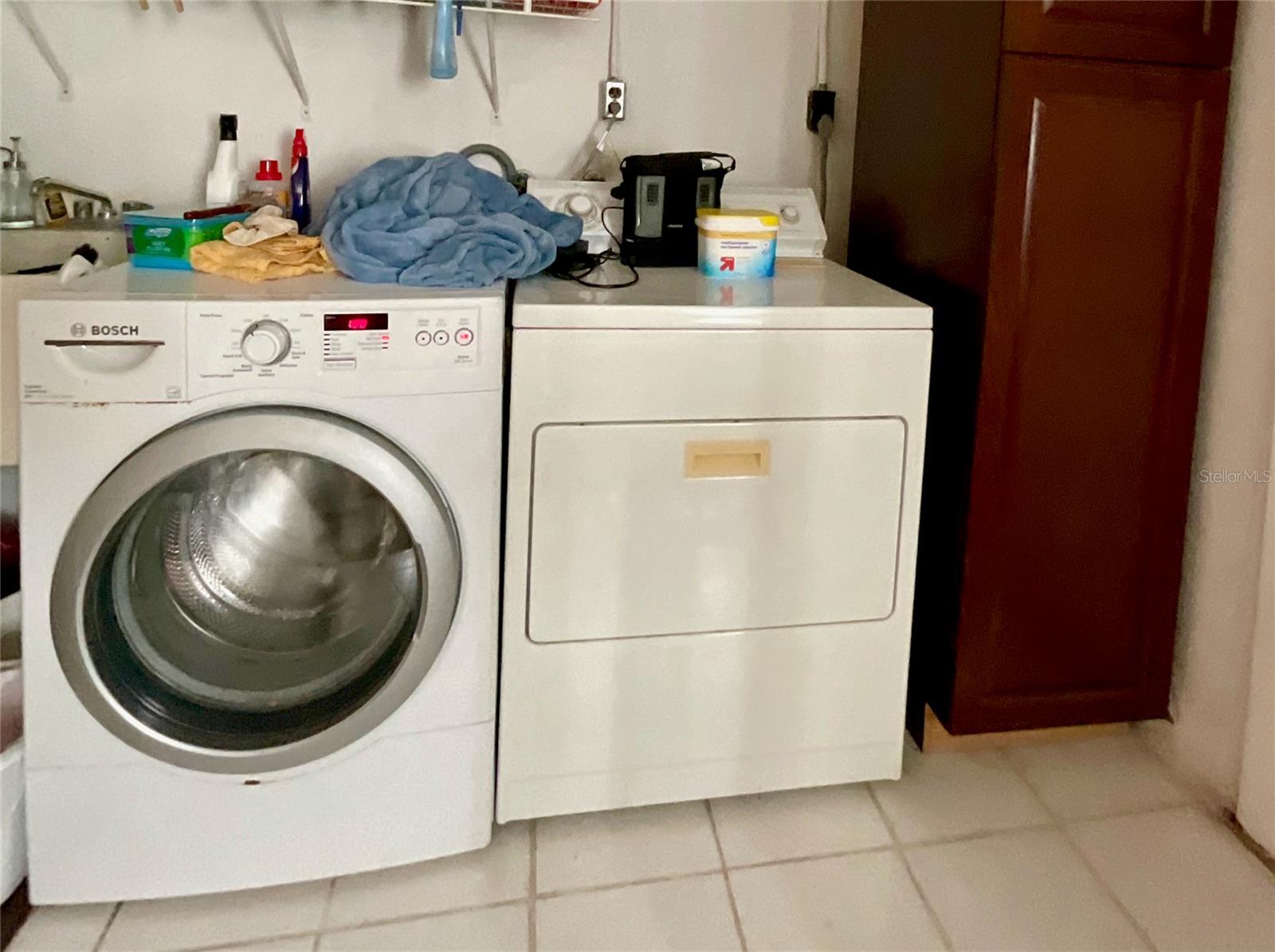 Laundry area in garage