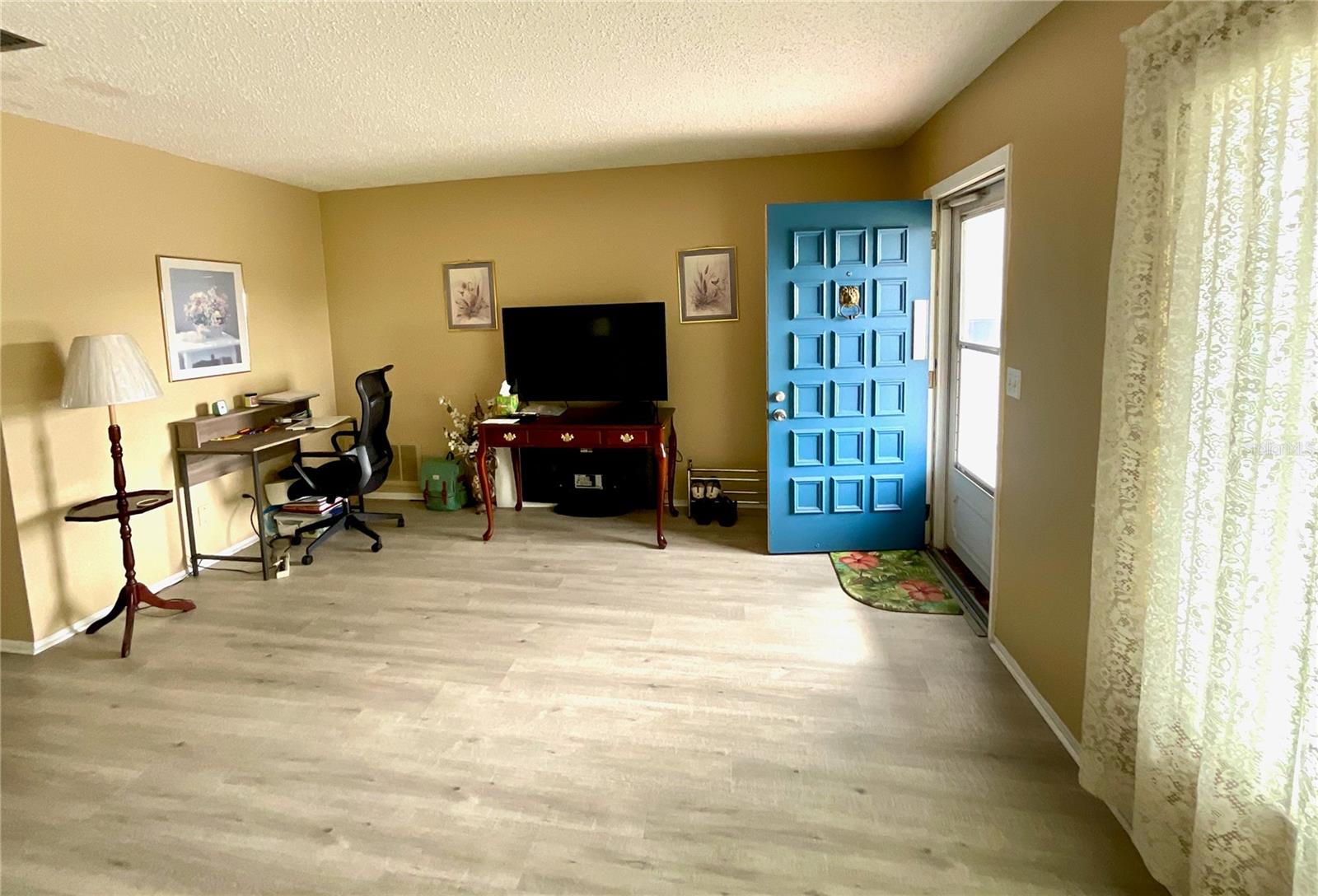 Living room view of entry way