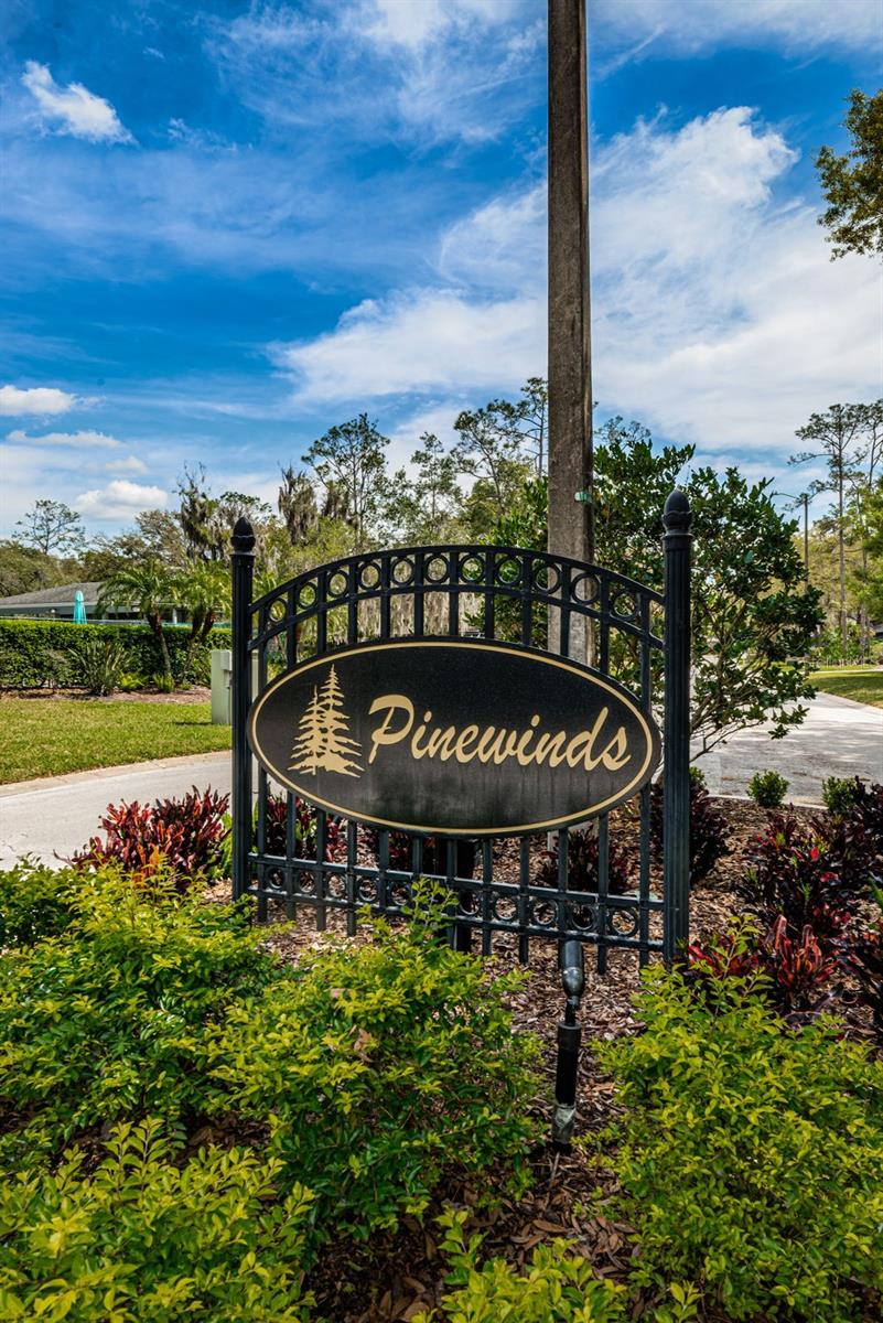 Pinewinds Sign at the Entrance